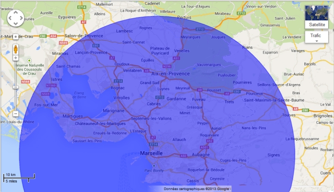 Carte de Marseille, notre champ d'action